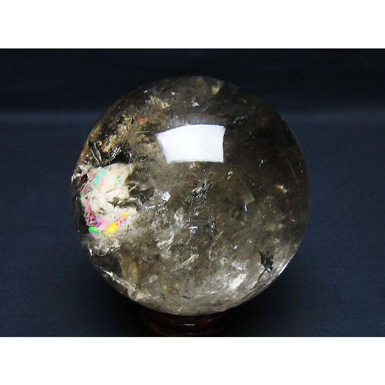 虹入り ライトニング水晶 丸玉 76mm t62-16260 : 誠安天然石専門店