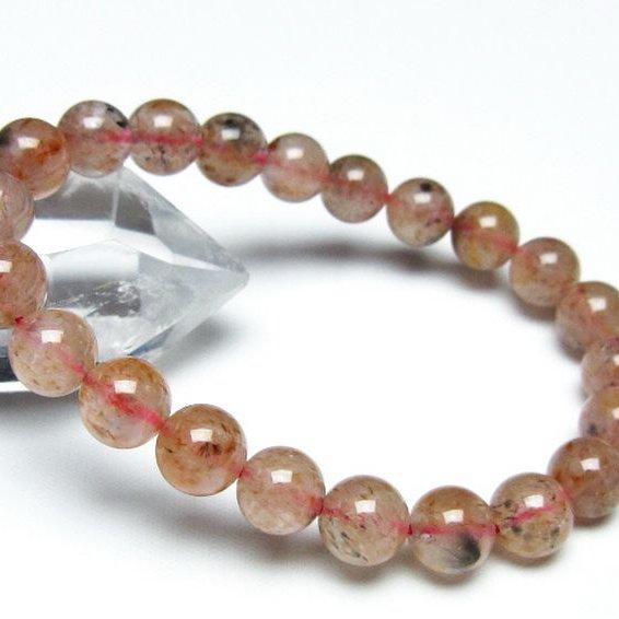 カコクセナイト インクォーツ ブレスレット 9mm t628-4516 : 誠安