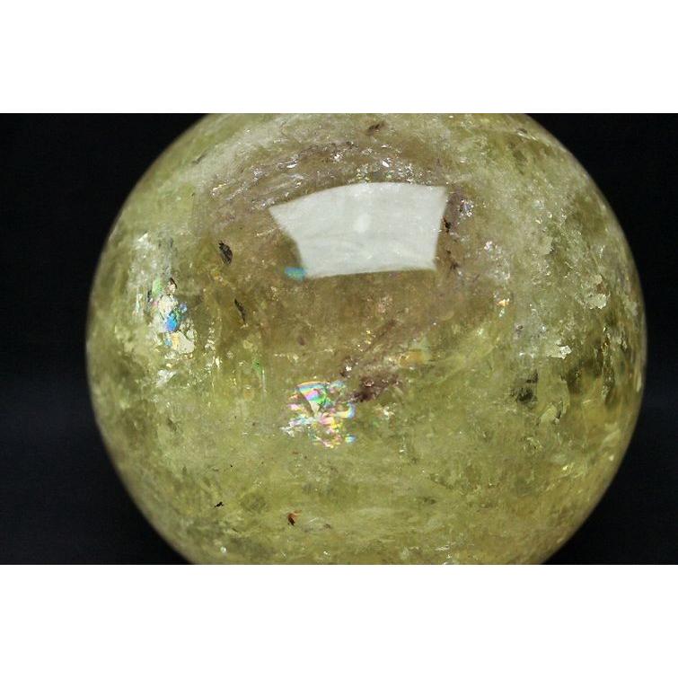 3.9Kg 虹入り シトリン水晶 丸玉 145mm t63-5515 : 誠安天然石専門店