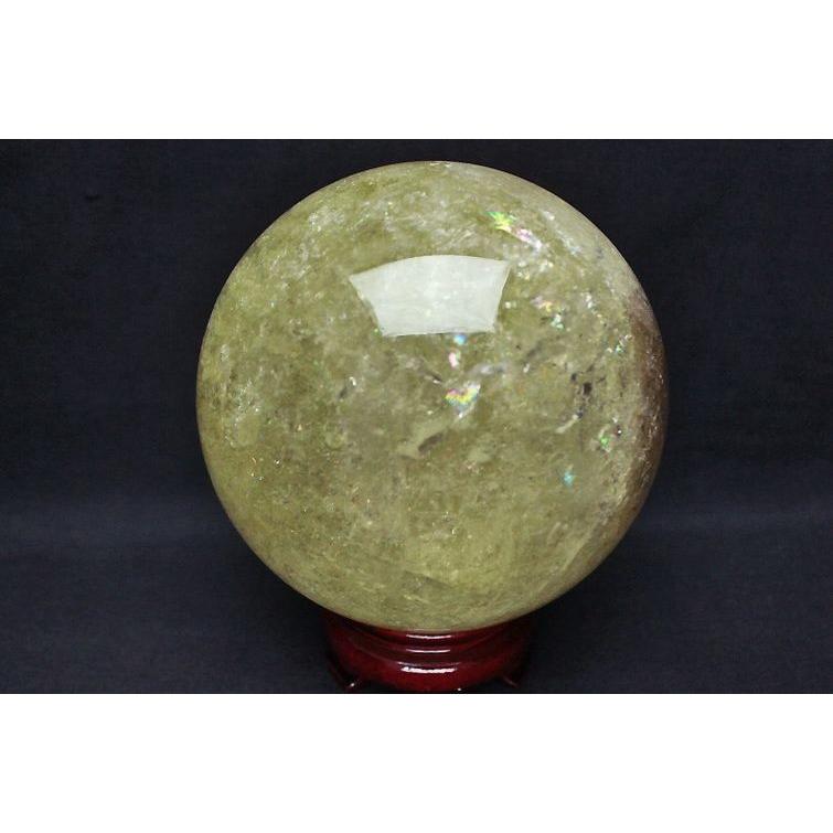 3.9Kg 虹入り シトリン水晶 丸玉 145mm t63-5515 : 誠安天然石専門店