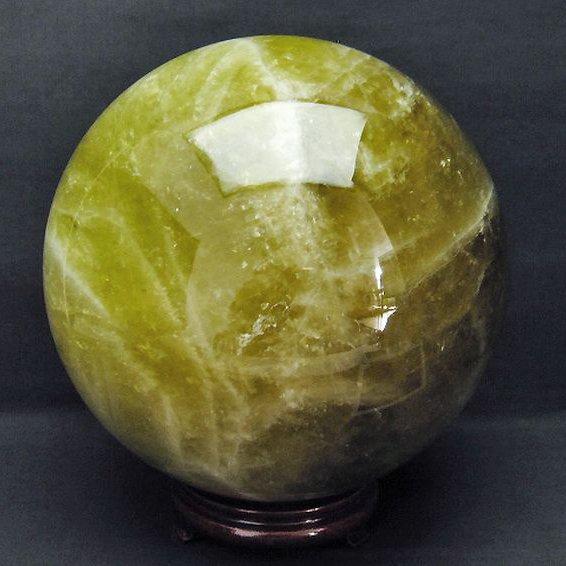 23.9Kg シトリン水晶 丸玉 260mm 同梱不可 t63-6131 : 誠安天然石専門