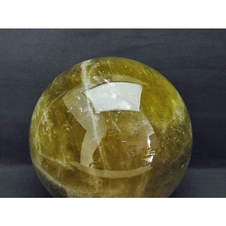 23.9Kg シトリン水晶 丸玉 260mm 同梱不可 t63-6131 : 誠安天然石専門