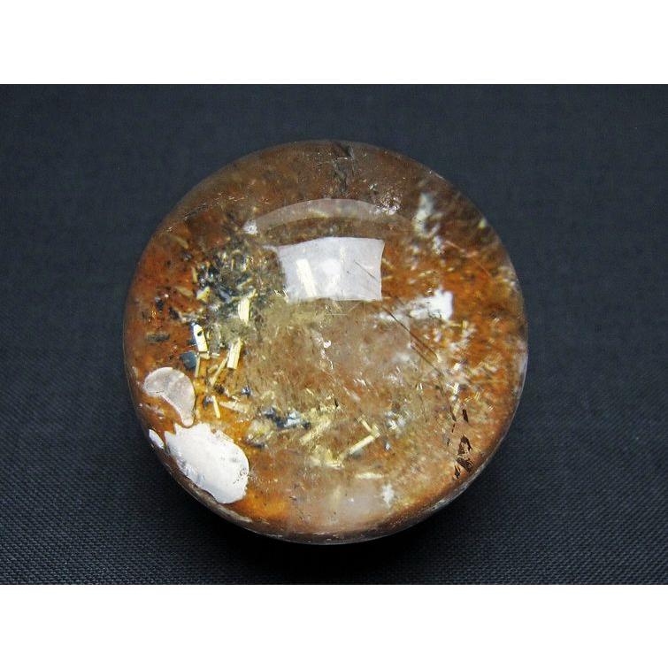 ルチルクォーツ 丸玉 ゴールドタイチンルチル水晶 42mm t637-4672 : 誠