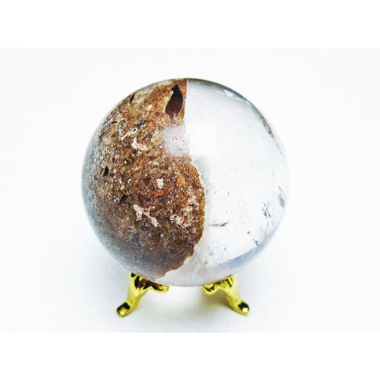 ルチルクォーツ 丸玉 ゴールドタイチンルチル水晶 42mm t637-4672 : 誠