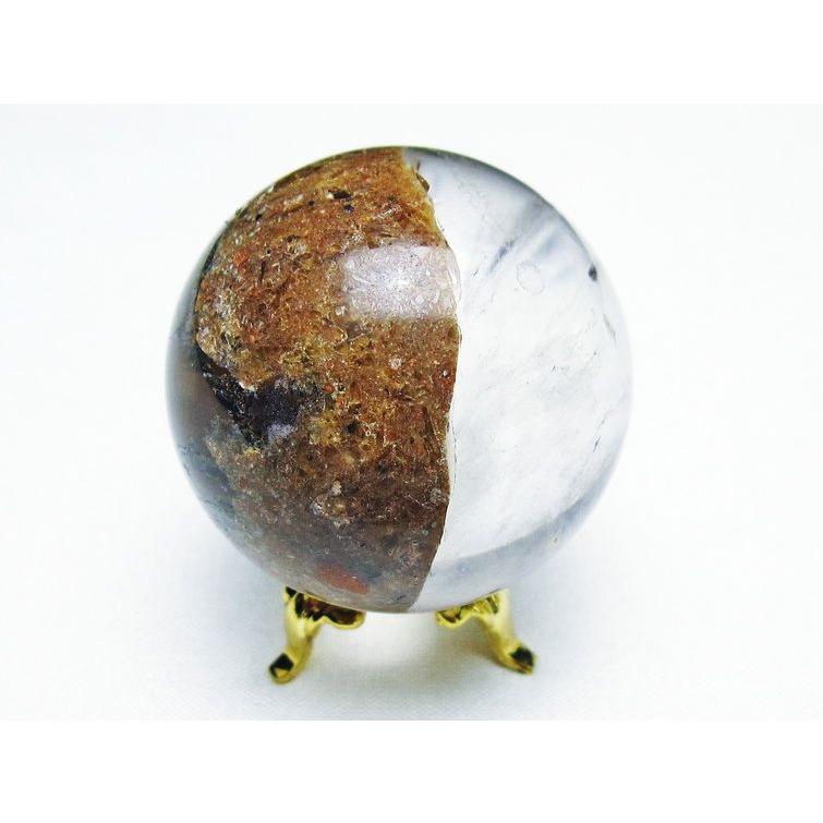 ルチルクォーツ 丸玉 ゴールドタイチンルチル水晶 44mm t637-4686 : 誠