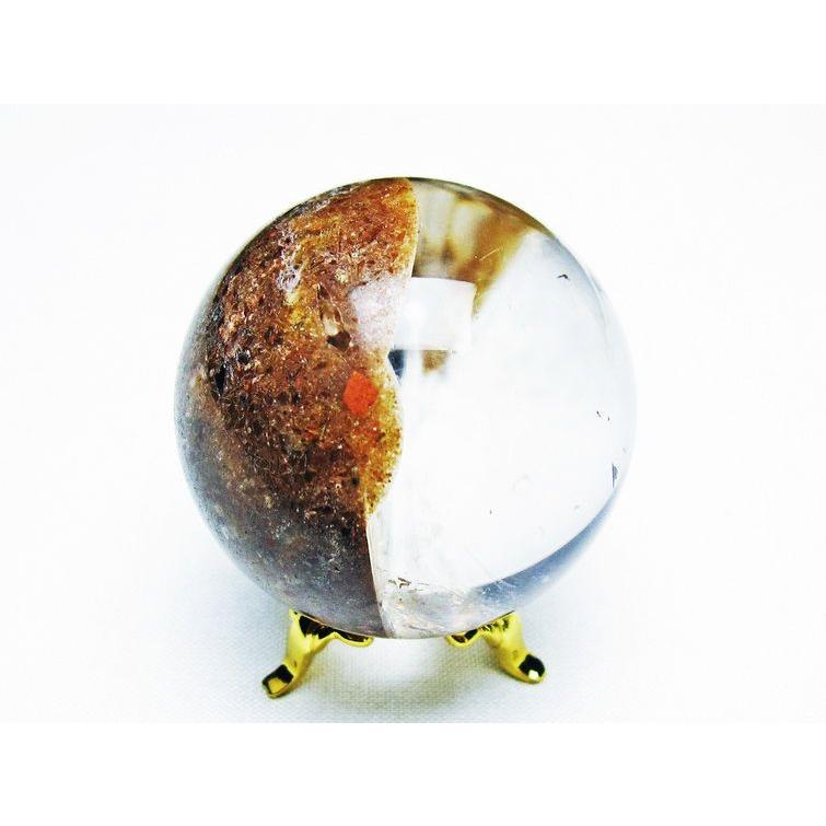 ゴールドタイチンルチル入り 水晶 丸玉 44mm t637-4697 : 誠安天然石