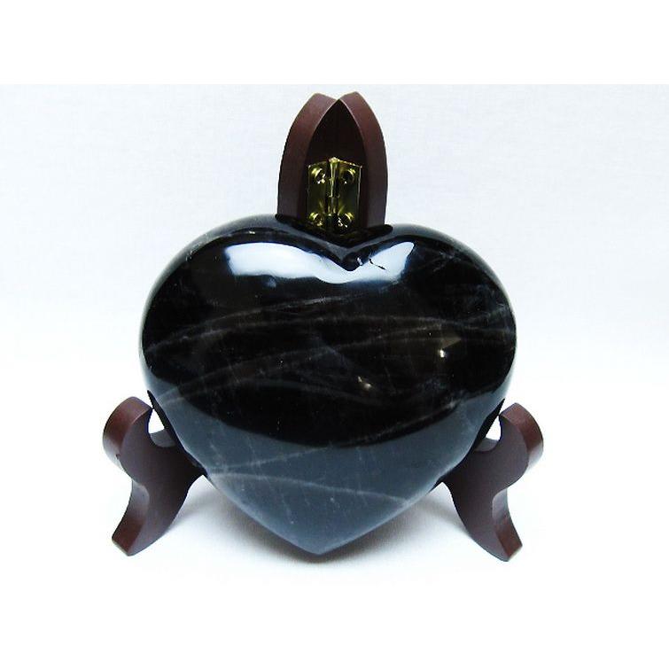 モリオン 純天然 黒水晶 ハート 置物 t643-4735 : 誠安天然石専門店