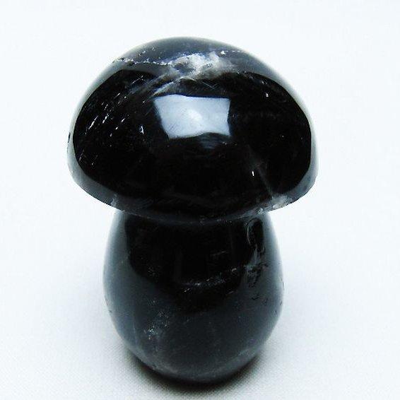 モリオン 純天然 黒水晶 きのこ 置物 t653-4184 : 誠安天然石専門店
