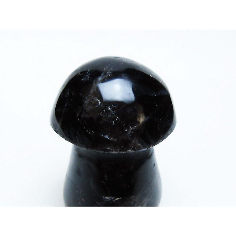 モリオン 純天然 黒水晶 きのこ 置物 t653-4520 : 誠安天然石専門店