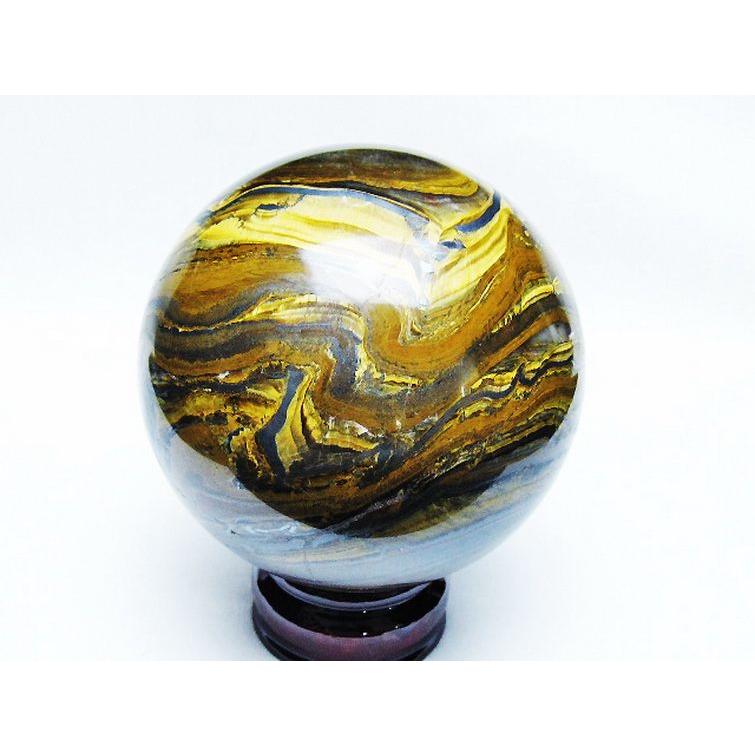 1.1Kg アイアンタイガーアイ 丸玉 89mm t671-6343_3