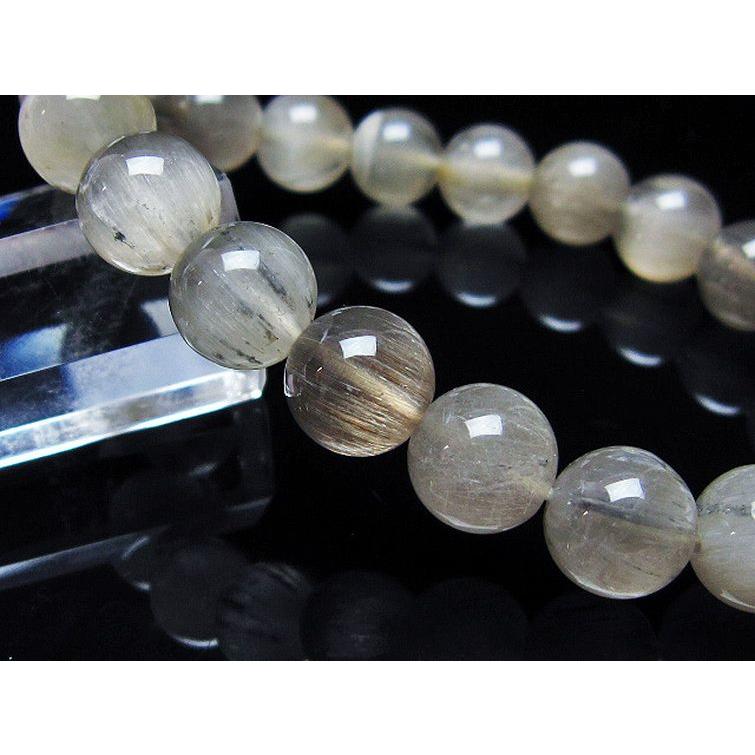 キャッツアイルチルクォーツ 天然石ブレスレット ルチルクォーツ ブレスレット キャッツアイ プラチナルチル 10mm t684