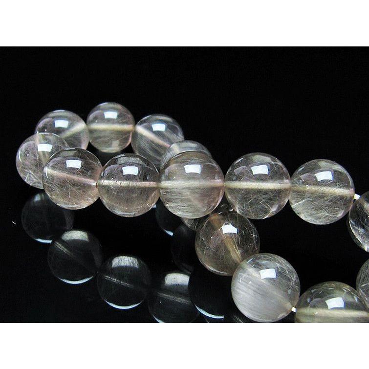 ルチルクォーツ キャッツアイ プラチナルチル ブレスレット 13mm t684