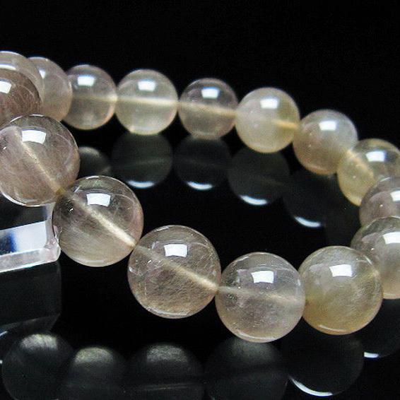 ルチルクォーツ ブレスレット キャッツアイ プラチナルチル 13mm t684