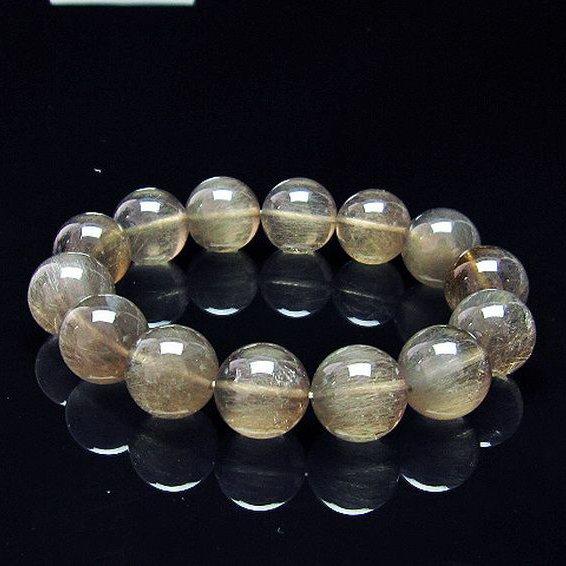 ルチルクォーツ キャッツアイ プラチナルチル ブレスレット 16mm t684 