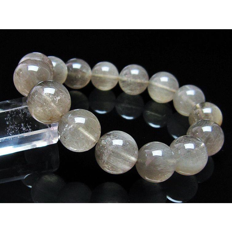 ルチルクォーツ キャッツアイ プラチナルチル ブレスレット 14mm t684