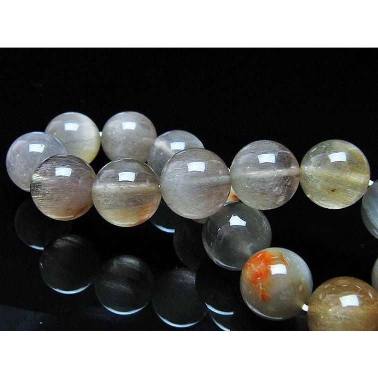 ルチルクォーツ ブレスレット キャッツアイ プラチナルチル 13mm t684