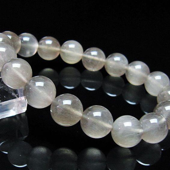 ルチルクォーツ ブレスレット キャッツアイ プラチナルチル 12mm t684