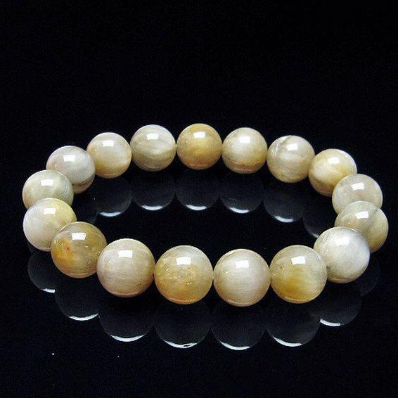 ルチルクォーツ ブレスレット キャッツアイ プラチナルチル 12mm t684