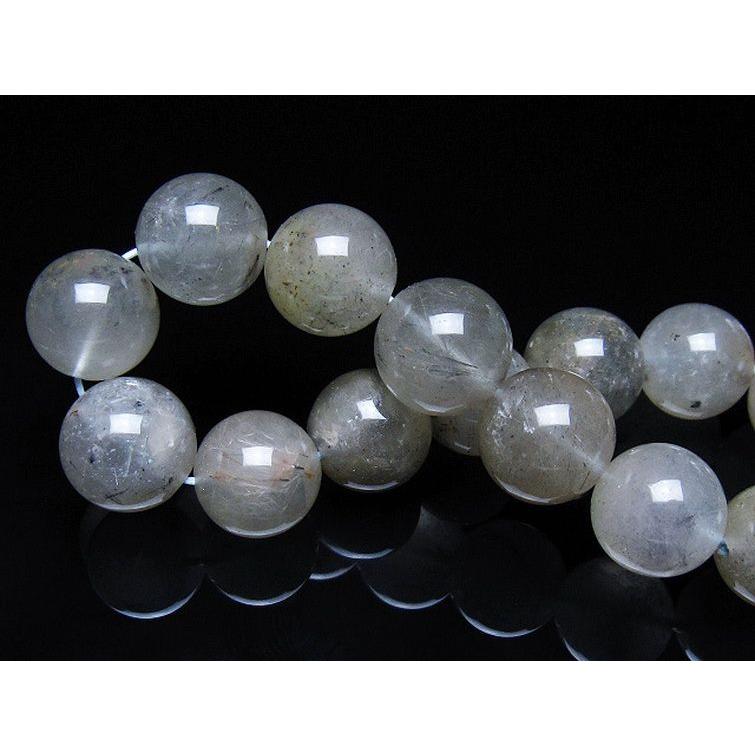 ルチルクォーツ ブレスレット キャッツアイ プラチナルチル 14mm t684