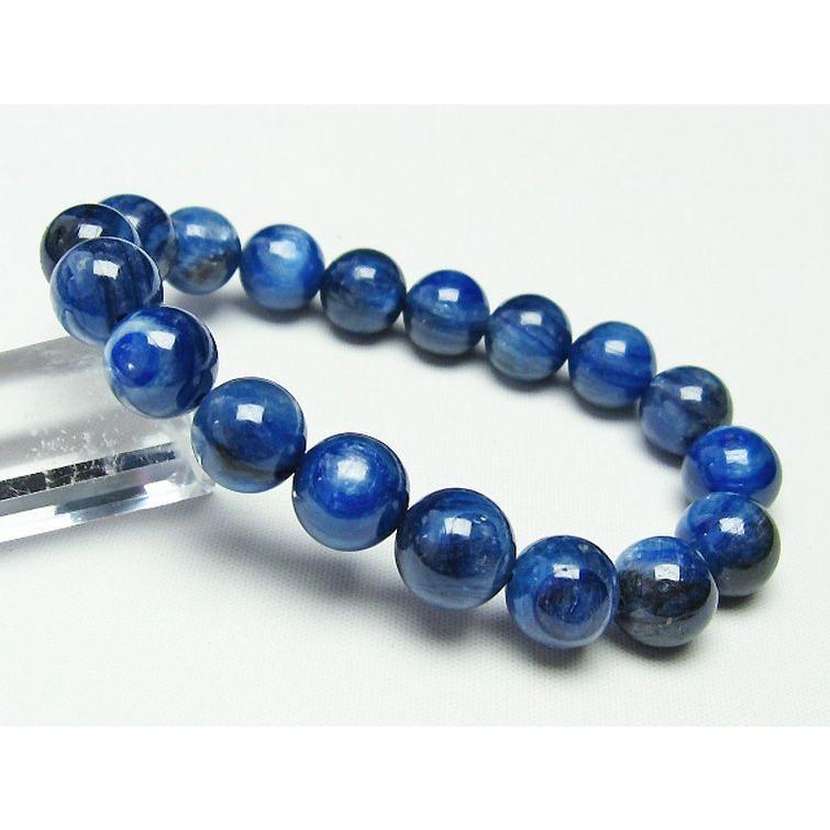 高品質【透明感】無着色【美品】天然石カイヤナイト約11.2㎜ブレスレット 超超激レア！極上品質！ネパール産カイヤナイト・ブレスレット