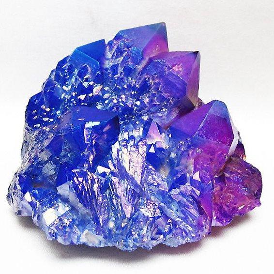 1.1Kg オーラ水晶 オーラクリスタル クラスター (レインボーブルー