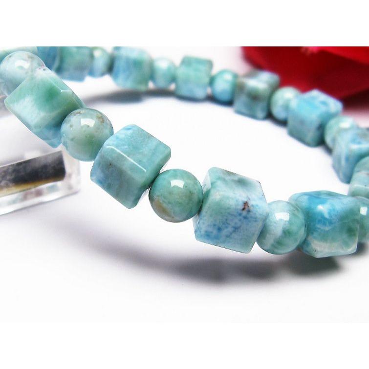 カラー・模様共に綺麗です♪【ラリマー】約9㎜のブレスレット^ ^ ラリマーブレスレット 9mm｜マライカ公式通販