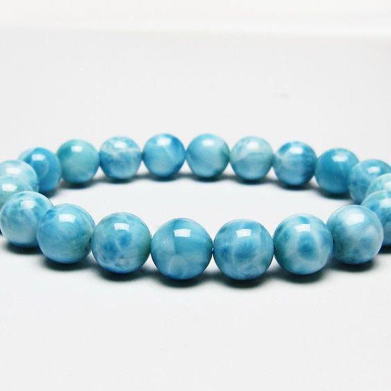 ロイヤルグレードラリマーブレスレット約10ミリ ラリマー丸玉ブレスレット 10mm｜マライカ公式通販