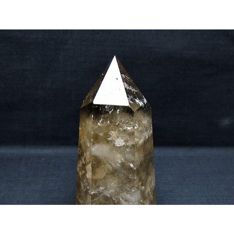 最終価格⭐︎スモーキークォーツ 原石 ゴールドタイチンルチル 虹入り 六角柱 虹入り ライトニング水晶ガーデンクォーツ（庭園水晶） 六角柱 t705