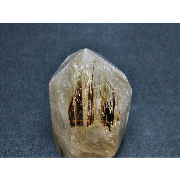 ルチルクォーツ 六角柱 ゴールドタイチンルチル t725-2543 : 誠安