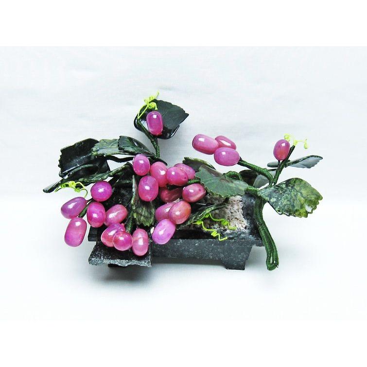 1.3Kg アゲート葡萄鉢植え 置物 t726-1482 : 誠安天然石専門店 - 通販