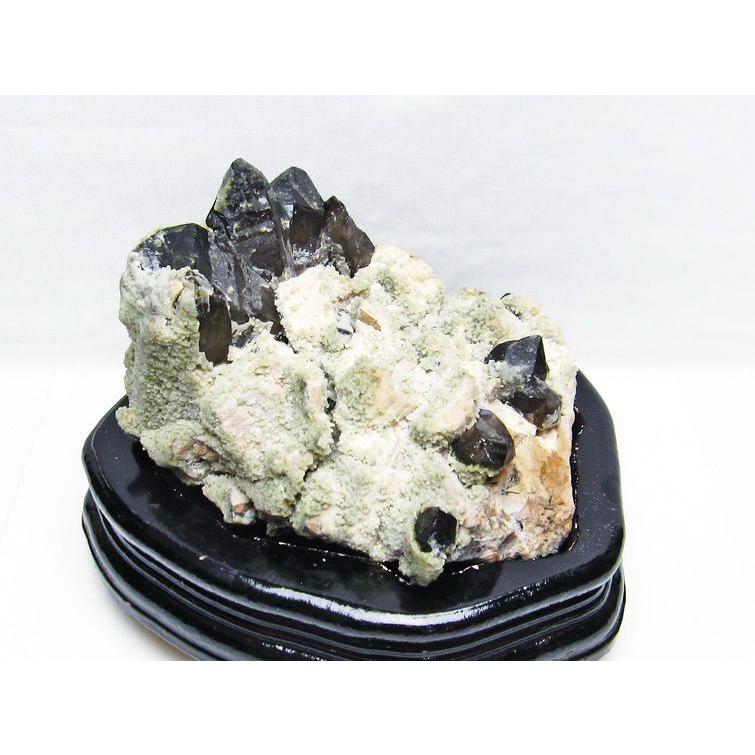 1.1Kg 山東省産 モリオン 純天然 黒水晶 クラスター t728-1921 : 誠安