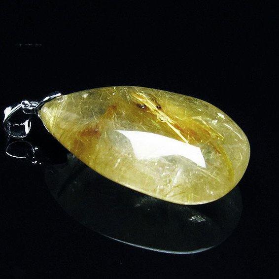 ルチルクォーツ ゴールドタイチンルチル ペンダント t741-1459 : 誠安