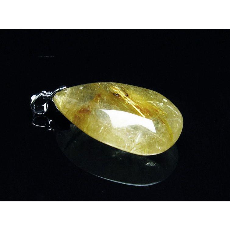 ルチルクォーツ ゴールドタイチンルチル ペンダント t741-1459 : 誠安