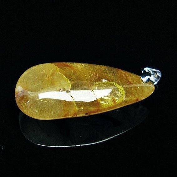 ルチルクォーツ ゴールドタイチンルチル ペンダント t741-1593 : 誠安