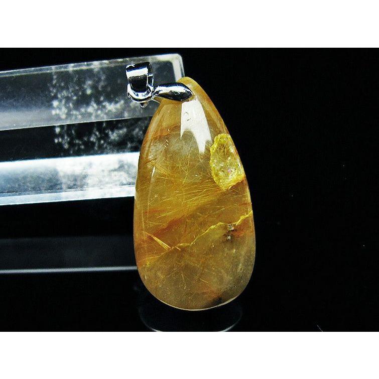 ルチルクォーツ ゴールドタイチンルチル ペンダント t741-1593 : 誠安