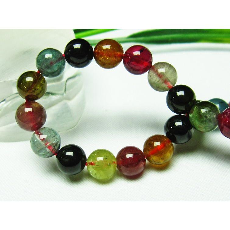 ミックスカラートルマリン ブレスレット 7mm t75-5398 : 誠安天然石