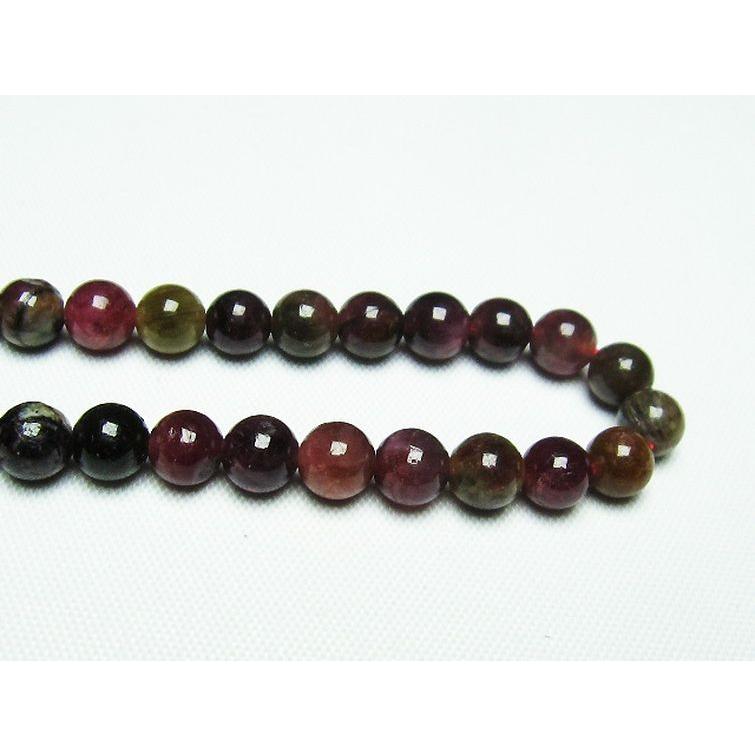 ミックスカラー トルマリン 一連 ビーズ 6mm t75-6959 : 誠安天然石