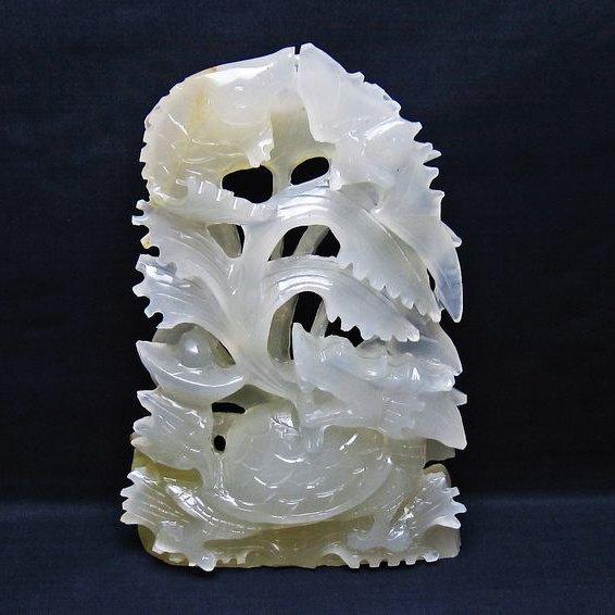 1.8Kg 漢白玉 手彫り 龍 置物 t757-1977 : 誠安天然石専門店 - 通販