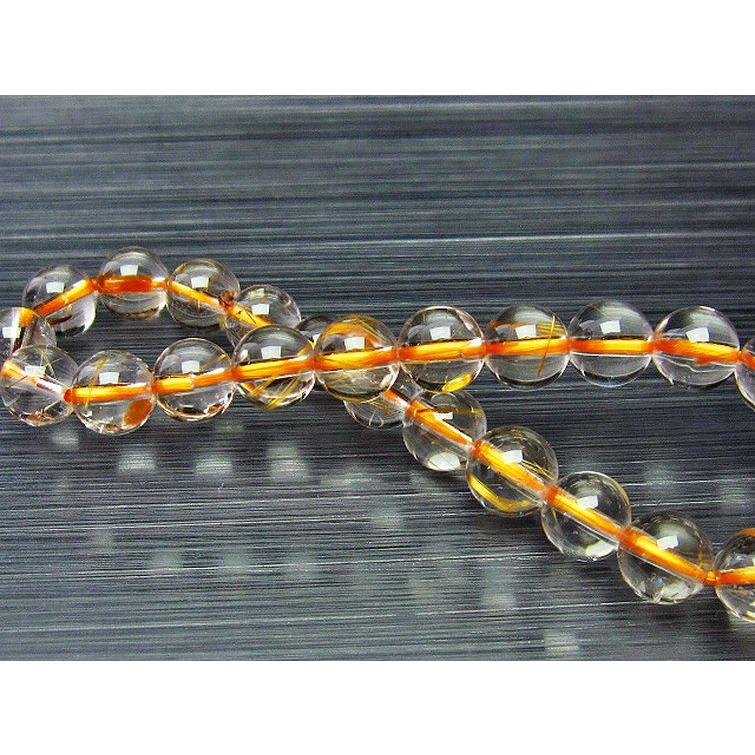 [最高級品/中古]タイチンゴールドルチルクォーツ ブレスレット 12ｍｍ ルチルクォーツ ブレスレット 放射ゴールドタイチンルチル 7mm t76
