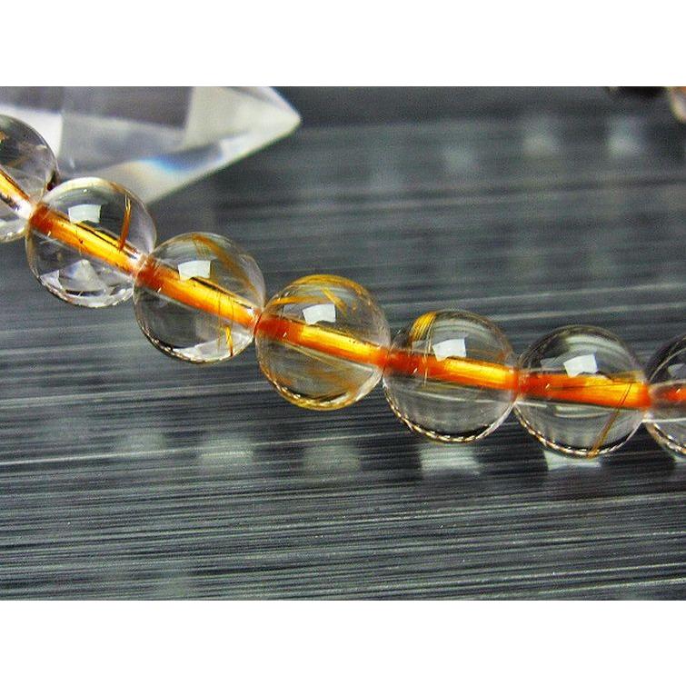 ルチルクォーツ ブレスレット 放射ゴールドタイチンルチル 7mm t76