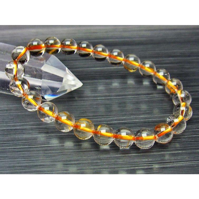 天然ゴールドタイチンゴールド太陽ルチルクォーツのブレスレット 新色登場!!】タイチンブラウンゴールドルチルクォーツ 7.5mm玉