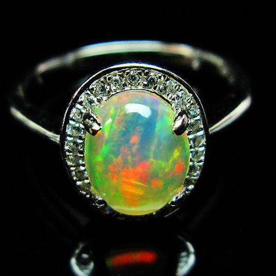 高品質 プレシャスオパール 16mm トルマリン 925 リング 指輪 9.5号 プレシャスオパール 指輪 (16号) t800-518 : 誠安天然石専門店 - 通販