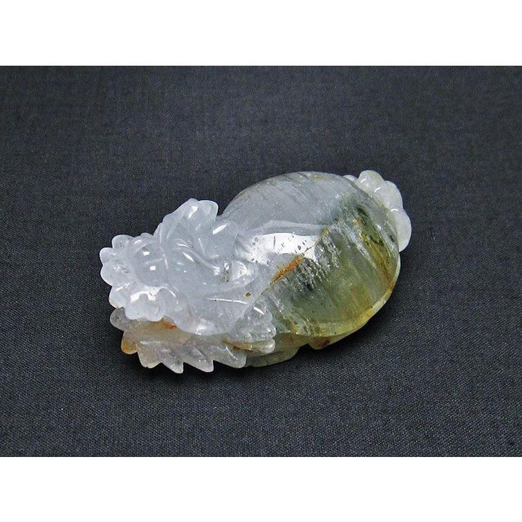 スーパーファントム水晶 龍亀 置物 t801-396 : 誠安天然石専門店