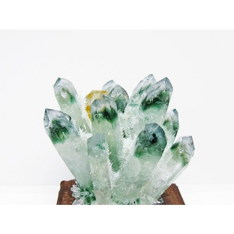 ☆ 綺麗！緑水晶 グリーンクォーツクラスター  732g  台座付き t802-4034_1.jpg