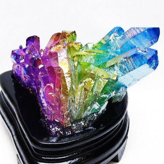 オーラ水晶 オーラクリスタル クラスター (レインボー) t802-6198 : 誠