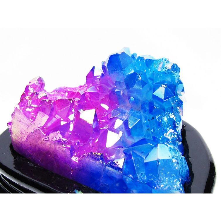 レインボーオーラ 水晶クラスター オーラ水晶 オーラクリスタル クラスター (レインボー) t802-6205 : 誠