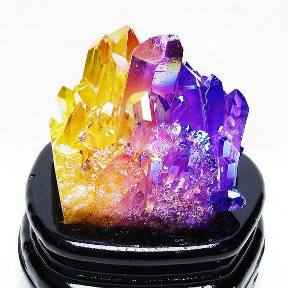 オーラ水晶 オーラクリスタル クラスター (レインボー) t802-6223 : 誠