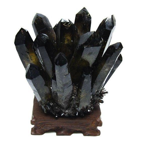 1.2Kg 黒水晶 ブラッククォーツ クラスター t802-6277 : 誠安天然石