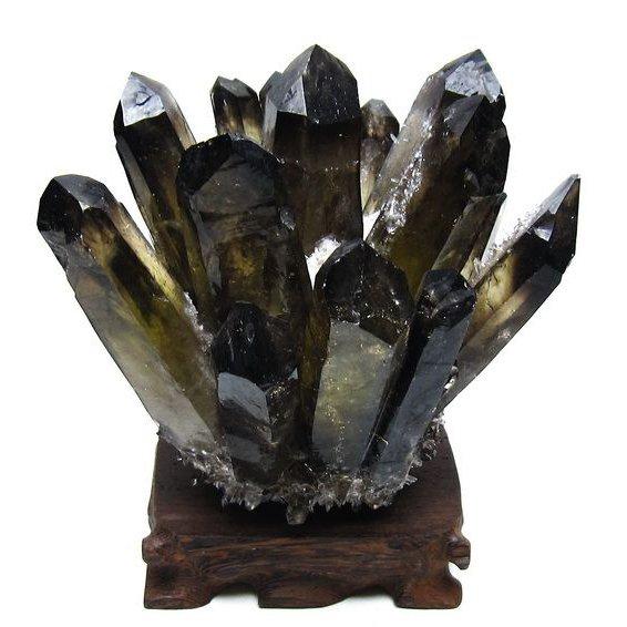 1.1Kg 黒水晶 ブラッククォーツ クラスター t802-6278 : 誠安天然石