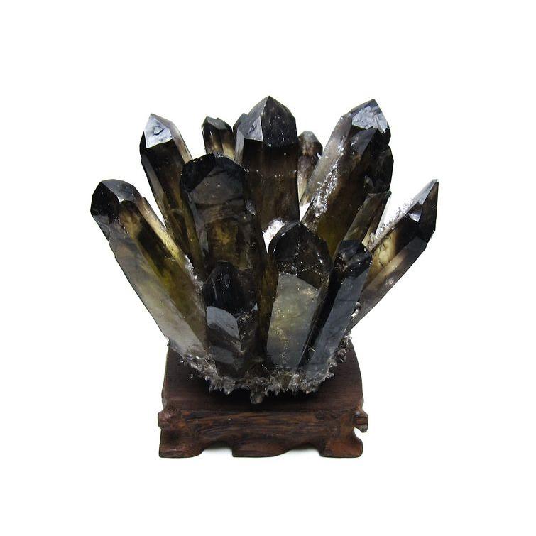 1.1Kg 黒水晶 ブラッククォーツ クラスター t802-6278 : 誠安天然石